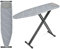 KINGRACK Bügelbrett, 134 x 33cm Metall-Bügeltisch mit Silikon-Bügelauflage, Bügelbrett mit Antirutschfüßen, Kompaktes Schwerlast-Bügelbrett, Hitzebeständiger Bezug, 4 Höhenverstellbar, Grau