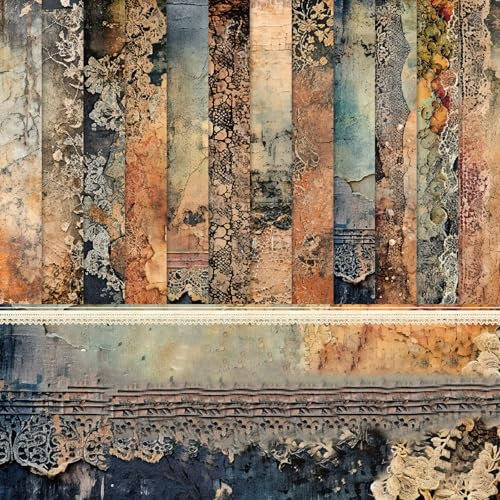 48 Blatt Scrapbook Papier Vintage Scrapbook Bastelpapier mit Muster, Einseitiges Motivpapier für Journal Scrapbooking, 15.2x15.2 cm/6x6 in Scrapbooking Papier Dekorpapier