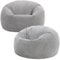 Icon Kingston Sitzsack Cord, Grau, 2er Pack, Sitzsack Erwachsene mit Füllung, Bean Bag, Cord Sessel, Lounge Sessel, Lounge Stuhl, Schlafzimmer, Wohnzimmer, Wohnzimmer Möbel