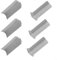 Puupaa Lot de 6 blocs d'angle pour plinthe, protection d'angle en ABS, plinthe, connecteur entre la base de l'anse et la base murale, garniture moulée en caoutchouc (gris)