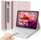 Coque Clavier Lenovo Tab P12 12.7” 2023, Étui Keyboard AZERTY Français Layout Bluetooth sans Fil Amovible avec pavé Tactile avec Porte Crayon pour Lenovo P12 TB370FU, Rose