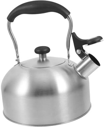 Didiseaon Stainless Steel Tea Kettle Induction Whistling Kettle for Gas Stove Ergonomic Handle