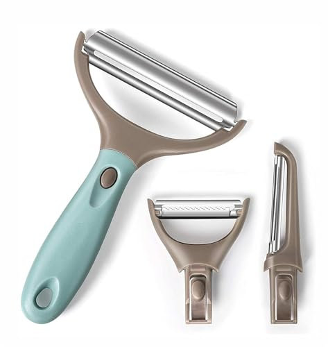 Juego de 1 pelador profesional multiusos de frutas y zanahorias, triturador de patatas, pelador de cocina para repollo y verduras 3 en 1