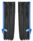 LKW Gardinen, Fenstergardinen, Gardinen passend für alle LKW mit Polyester Schwarz mit Blauer Lader Kante + Haken/für Windschutzscheibe (2tlg.)