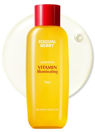 EQQUALBERRY Vitamin Illuminating Toner - Brightening Vitamin C & Niacinamide 3% | Gentle Daily Exfoliating | Skin-Prep Hydration for Glowy Skin(5.07 fl.oz / 150ml)