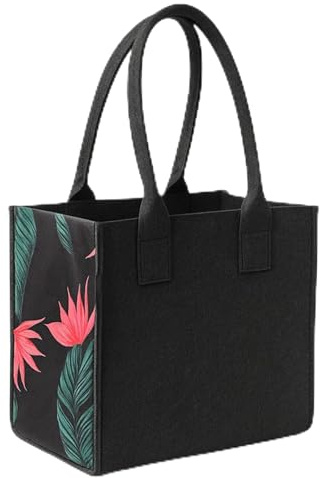 SILUK Filztasche Einkaufstasche aus stabilem Filz – geräumiger Shopper mit Tragegriffen, langlebig & formstabil, ideal für Einkäufe, Alltag & Freizeit, 35 × 20 × 28 cm, viele Farben (Anthrazit - Pink)