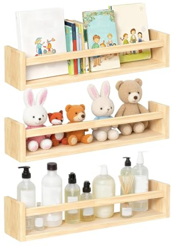 Solinorex 3-TLG. Wandregal Holz, Schweberegal, Set aus Naturholz – Schwebendes Regalbrett für kreative Aufbewahrung und Deko in jedem Raum,Regal Wand,Wall Shelf