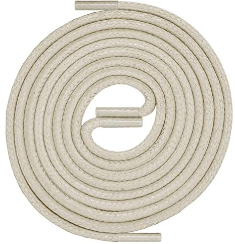 LACCICO Schnürsenkel | Rund Robust Gewachst | Durchmesser 2,5 mm Farbe:Graubeige Länge:60 cm