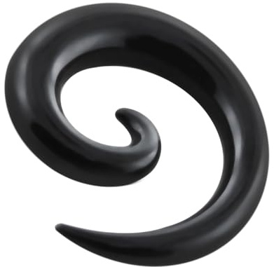 Monster Piercing 3MM massives schwarz UV Acryl Spirale verjüngt Sich Gauge Ohrstecker Piercing