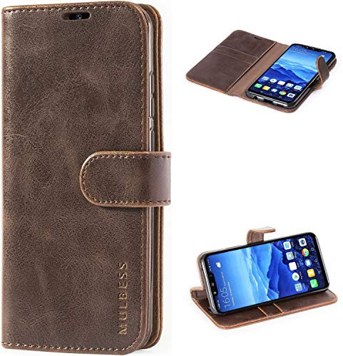 Mulbess Handyhülle für Huawei Mate 20 Lite Hülle Leder, Huawei Mate 20 Lite Handy Hüllen, Vintage Flip Handytasche Schutzhülle für Huawei Mate 20 Lite / Mate20 Lite Case, Kaffee Braun