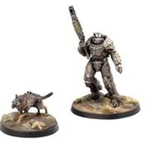 Modiphius Entertainment Fallout Wasteland Warfare X-01 Survivor & Dogmeat Creatures Miniatures Set