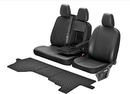 Passgenaue Kunstleder Sitzbezüge VIP und Gummifußmatten kompatibel mit Citroen Jumper ab 2016 - EIN Set