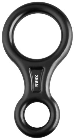 Azarxis 35kN Abseilachter, Abseilgerät Klettern 8 Descender für Erholung im Freien (Schwarz)
