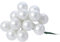 Weihnachtskugeln am Draht Glas 2cm x 12 Stück Spiegelbeeren Mini winterweiß weiß matt