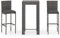 vidaXL Gartenbar Set 3-TLG. mit Kissen Theke Bar Tresen Gartentheke Bartisch Stehtisch Barhocker Barstuhl Gartenmöbel Poly Rattan Grau