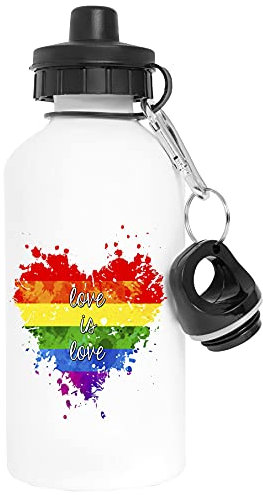 Love Is Love Aluminium Weiß Wasserflasche Mit Schraubverschluss White Water Bottle With Screw Cap