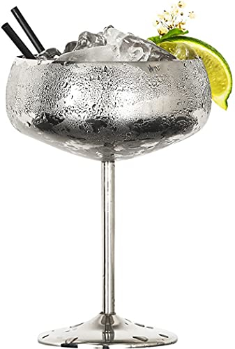 Abcsea 1 Pièce Verre à Vin Inox, Verres à Champagne, Verres à Cocktail, Verres à Vin Rouge, Argent