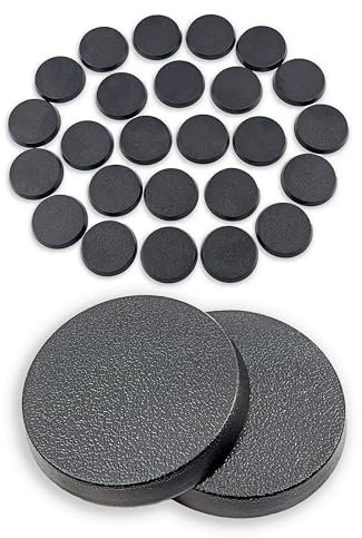 Hobby Heaven 32mm Round Plastic Warhammer Bases (25 Pcs) - Black Miniature Bases for Wargaming Miniatures Figures - Model Painting Plastic Figures Wargame Miniatures - Durable Tabletop Games Bases