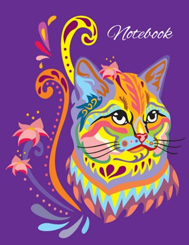 CAT NOTEBOOK: 110 COLLEGE RULED LINED PAGES 8.5x11 COMPOSITION NOTEBOOK TABLET