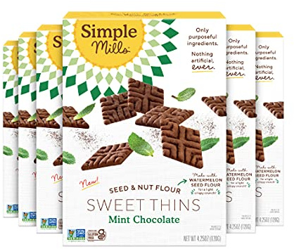 Simple Mills Sweet Thins Mint Chocolate Cookies, 6pk, 4.25oz