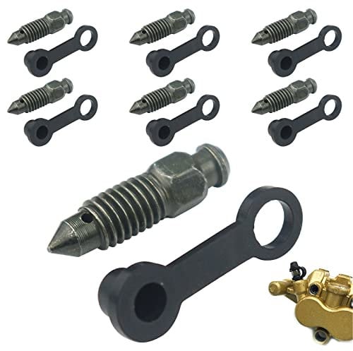 GZLCEU 15 Stück Entlüftungsschraube Bremssattel, Zinklegierung Bremse Hohlschraube mit Nippel Staubkappe für Motorrad Fahrrad (M8 x 1.25mm, Armeegrün)