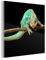 MuchoWow Glasbild Glasfoto Wandbild Bilder Deko 20x20 cm Chamäleon - Zweig - Pastell