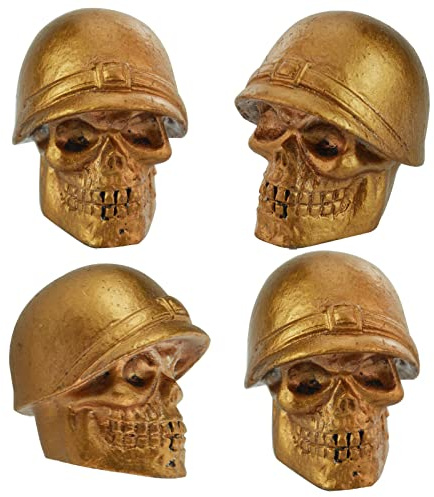 Temzzer Skull Air Tire Valve Caps Car Tyre Air Rim Dust Covers Tire Stem Caps Universal Fit Most Fahrräder Motorräder Copper