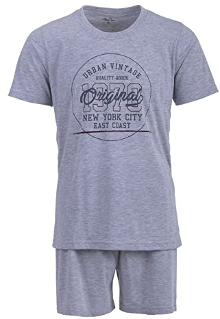 Henry Terre Herren Pyjama Set Shorty Vintage Übergröße Baumwolle