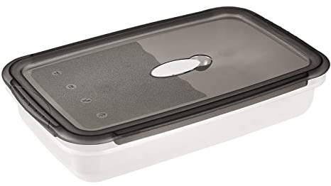 keeeper 2in1 Mikrowellen-/Gefrierbehälter Laura, 1,8 l, Polypropylen, 28,5 x 17,5 x 6 cm, Transparent, Crystal Grey