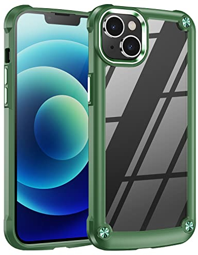 TECHGEAR iPhone 14 Tough Case [Fusion Armour] Premium Hybrid Tough Rugged Protective Bumper Case Heavy Duty Protection with Clear Back Designed For iPhone 14 6.1 - Green