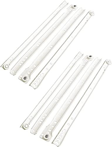 bricoleva.it Confezione Guide per Cassetti e Cassettiere non Ammortizzate Bianche Disponibili in più Varianti Misura 40 cm Confezione da 2 coppie
