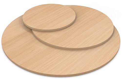 AUPROTEC Tischplatte 19mm rund Ø 1200 mm Buche Holzplatte melaminharzbeschichtet Spanplatte mit Umleimer ABS Kante Auswahl: 120 cm