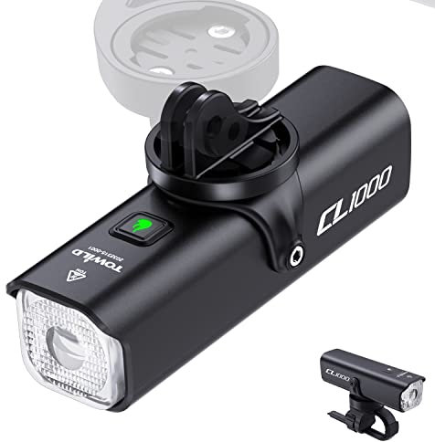 towild 600/1000 lumens Lumières Vélo avec Télécommande sans Fil,CL600/CL1000 Lampe Velo LED pour Le Trajet, la éclairage Avant de Vélo Rechargeable, étanche IPX6 pour la Conduite de Nuit (CL1000)