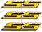 3pcs SS Embleme Auto Aufkleber Universal Fit für alle Auto Seite hinten vorne Kofferraum (Gelb Schwarz)