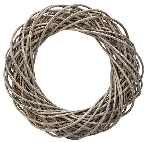 Galt International Natural Woven Weeping Willow Rattan Ring Wreath 21.7 Neutral Tone Home Decor Christmas Fall Harvest Thansgiving Wreath for Front Door