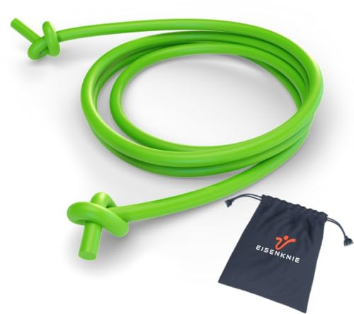 EISENKNIE Fitnessband 5 Meter – Rundes Widerstandsband aus Vollmaterial Silikon für Ringer MMA Kampfsport Training – 14 mm – Grün – Ohne Latex
