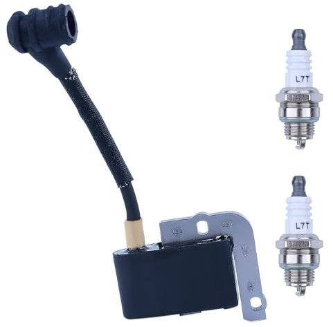 Mtanlo Bobine d'Allumage pour Oleo Mac 936 940 942 946 947 952 951 Tronçonneuse Replacement Pièces de Moteurs 50050013AR, Bobine d'Allumage avec L7T/BPMR7A Bougie d'Allumage