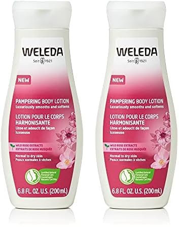 WELEDA Bio Wildrose Bodylotion - Naturkosmetik Körperpflege Lotion mit Jojobaöl & Aprikosenkernöl glättet die Haut. Natürliche Körperlotion zur Pflege von normaler & trockener Haut (vegan, 200ml)