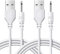 2 Pcs White Massager Fast Charging Cable, USB to 2.5mm Male DC Charger Cord Cable USB Charger Cords for Wireless Massagers Replacement DC Power Charger Wire, Compatibility with 5V Rechargeable Devices