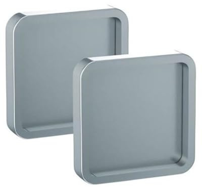 Gedotec Schiebetür Griff Muschelgriff zum kleben | NINA | 1 Stück Griffmuschel selbstklebend für Glastür - Silber eloxiert | Griffschale eckig 58x58 mm | Schiebetürbeschlag Möbelgriff Griffmulde