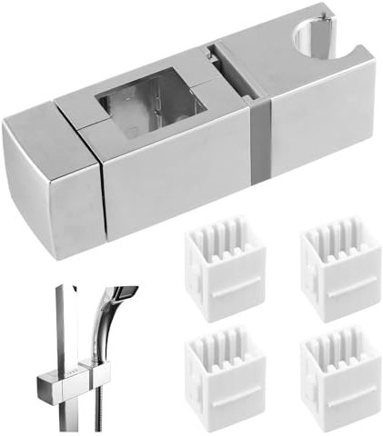 Nivofu Handheld Showers Holder, Square Slider Bar Holder, with 4 Sizes Slip-On Lift Rod Mounts, Adjustable Shower Bracket, Shower Head Holder, Ideal for Any Rail Rectangular Shower Rails