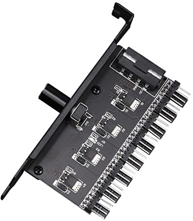 Paopaoldm Desktop Computer Chassis Cpu Fan Speed Controller 1 To 8 Ports 4pin 3Pin Fans Hub Adjustable Speed Molex 4P Power Pci Fan Controller