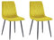 Esszimmerstühle 2er Set Hellgelb – Samt Gepolstert mit Rautensteppung – Metallbeine Schwarz – Moderne & Bequeme Polsterstühle für Küche & Wohnzimmer