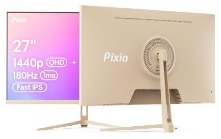 Pixio PX248 Wave Beige 24 inch 200Hz Refresh Rate FHD 1080p Resolution Fast IPS Panel 1ms GTG Response Time Built-in Speakers Gaming Monitor with Adaptive Sync