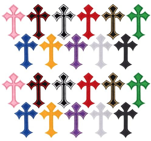 22 Pcs Cross Decorative Iron On Faith Religious Embroidery Patches for Clothes, Jeans, Shirt, Hat, Jacket