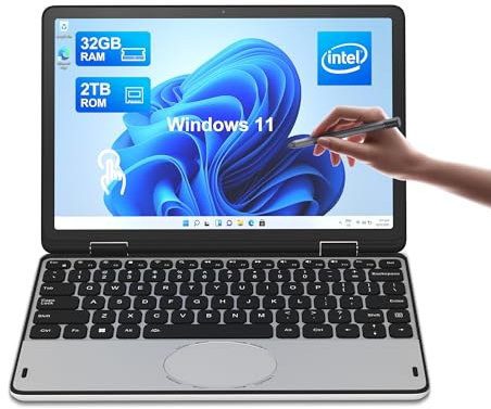 KingnovyPC Mini Laptop 10.95 inch IPS Touch Screen Notebook N100 Portable Office Tablet with Win-11, 16G RAM 256G SSD, mini-HDMI, Type-C, USB3.0