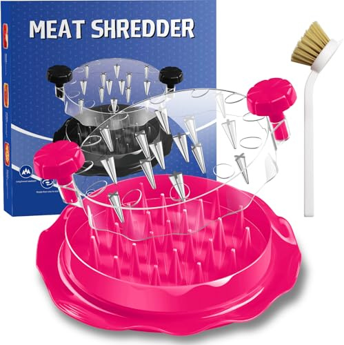 Hähnchenzerkleinerer, groß, mit Bürste, sichtbare Küchen-Fleischmaschine, starke rutschfeste Unterseite, ergonomischer Griff, BPA-frei, geeignet für Schweinefleisch, Rind, Huhn