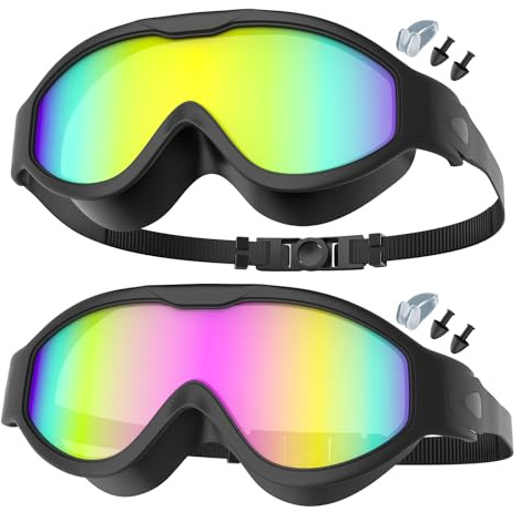 Yomisee Gafas de natación para hombre, mujer y adulto, 2 unidades, con protección UV y antivaho