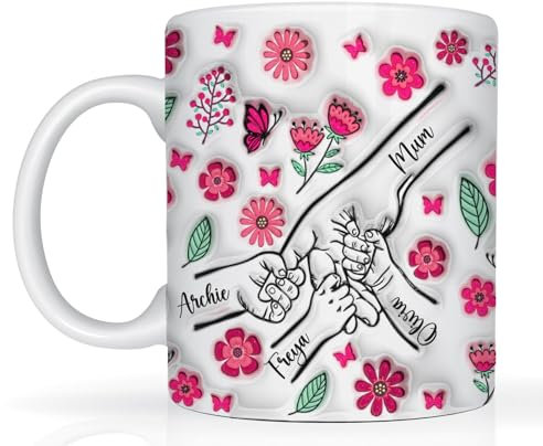 Star Online Personalised Mothers Day Mugs Gifts for Mum from Daughter & Son 11oz Ceramic Coffee Cup Birthday Presents You'll Always Be My Best Tea Nan Grandma Novelty Mug (Mum & Kids 2)