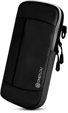 ONEFLOW Urban Sling für Huawei P30 Pro/P30 Pro New Ed Handytasche zum Umhängen, Handy Gürteltasche und Armband kombiniert, Handy Umhängetasche mit Geldbörse für Damen und Herren, Schwarz